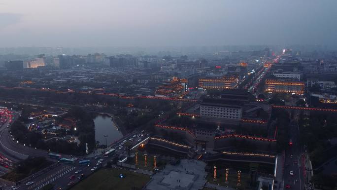 西安 碑林区 永宁门 夜景 长安北路