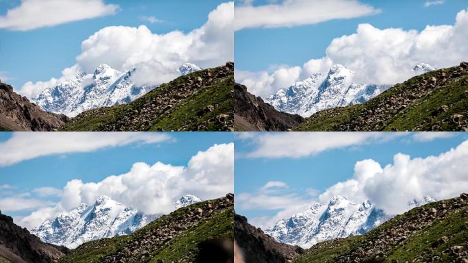 独库公路雪山晴天云海流动延时摄影