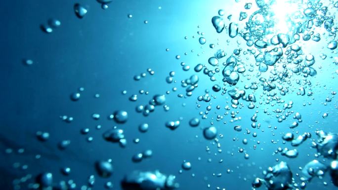 在水中移动的气泡海底世界海洋生物三亚潜水