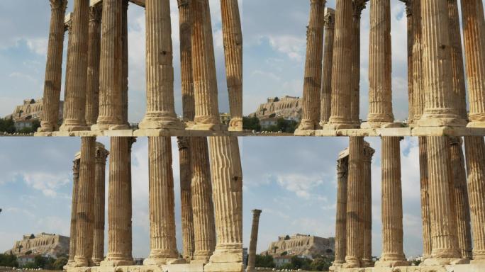 希腊雅典宙斯神庙卫城常平架展示