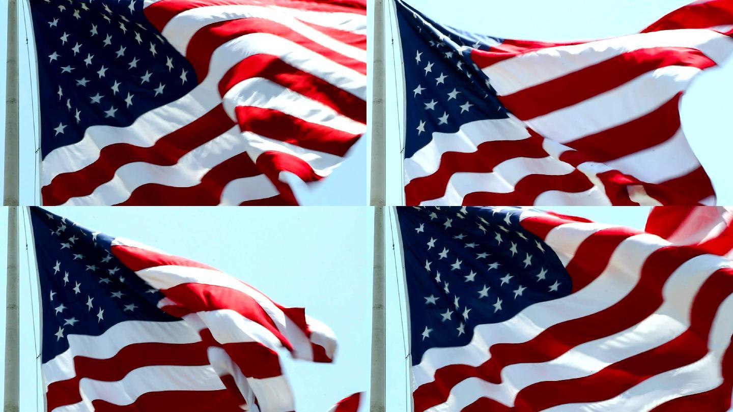 美国国旗迎风飘扬美利坚共和国米国旗帜旗子