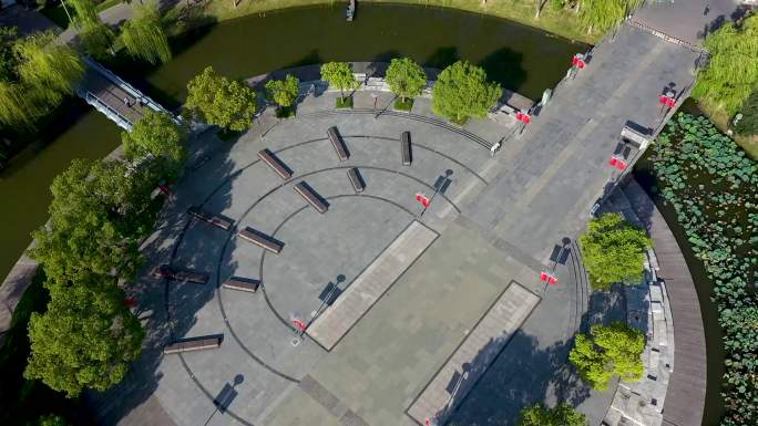 航拍 泰州泰山公园