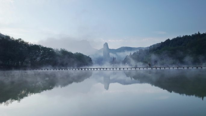 航拍丽水缙云仙都风景区