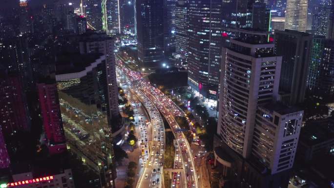 广州城市交通道路航拍01