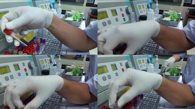 血液测试实验室设备。