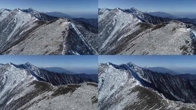 宝鸡秦岭眉县太白山冬季景观航拍4K