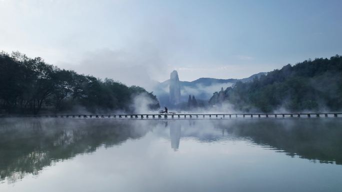 航拍丽水缙云仙都风景区