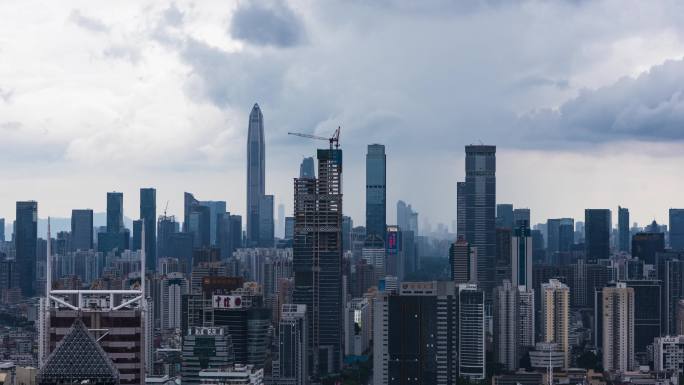 深圳福田建筑天际线延时视频素材