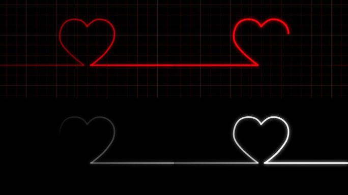 心电图上的心跳显示心脏形状
