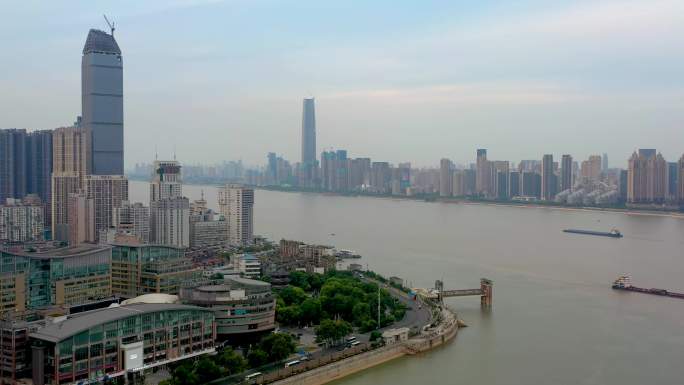 武汉城市大景航拍 晴川桥
