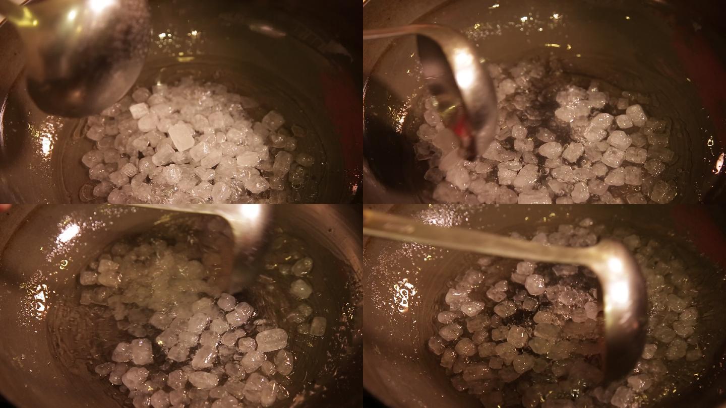 不粘锅加底油炒糖色炒冰糖 (8)