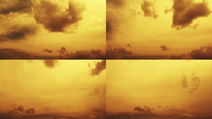【HD天空】金色温暖云团阴天夕阳唯美云层