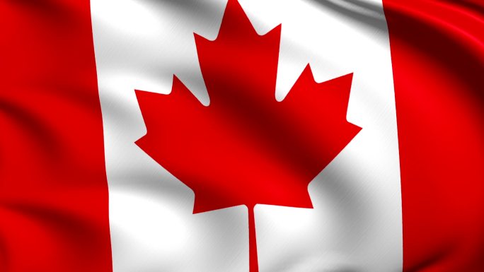 加拿大国旗加拿大地图地球区位辐射宣传片业