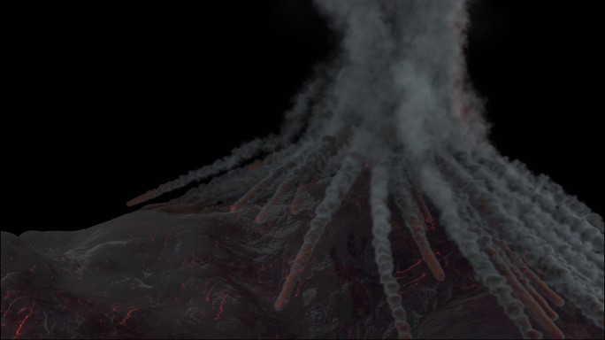 4k火山爆发带通道alpha通道