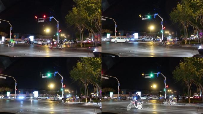 伊斯法罕和德黑兰之间伊朗街道的夜间交通