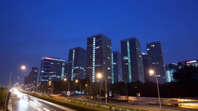 北京城市夜景延时素材