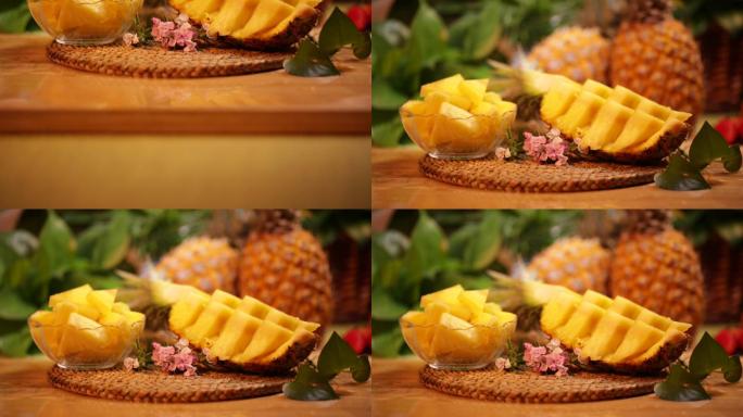 菠萝切块菠萝块果盘 (2)