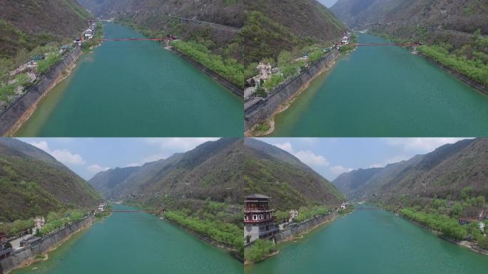 汉中石门栈道风景区航拍4K