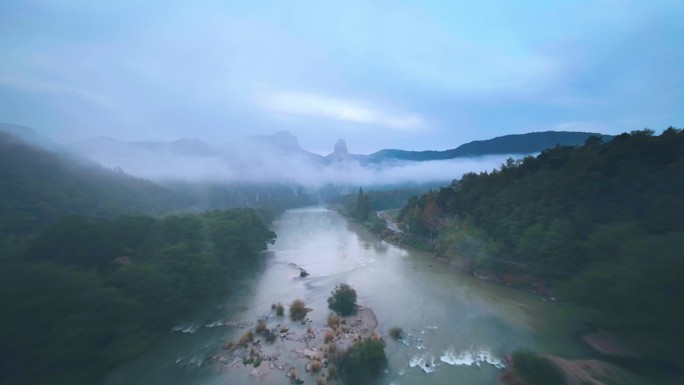 航拍丽水缙云仙都风景区