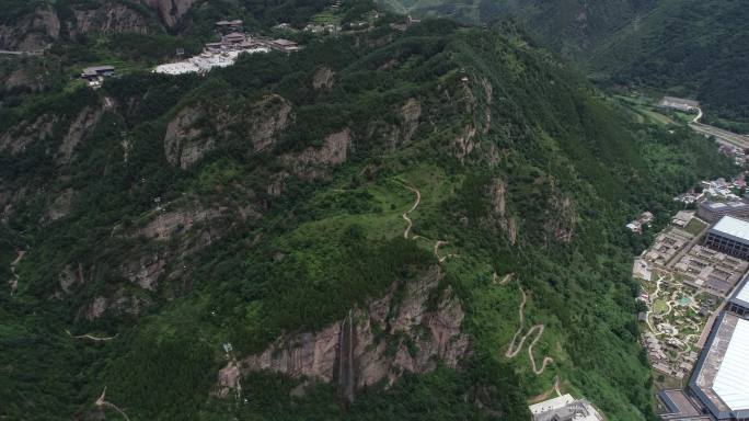 陕西省户县九龙山风景区航拍4K宝鸡旅游