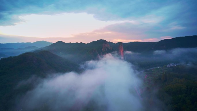 航拍丽水缙云仙都鼎湖峰