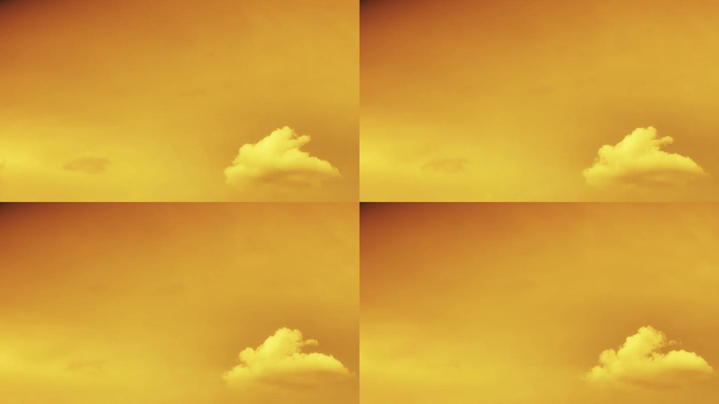 【HD天空】一团祥云金色温暖日落奇幻意境