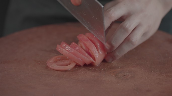 切西红柿4K升格【原始素材】