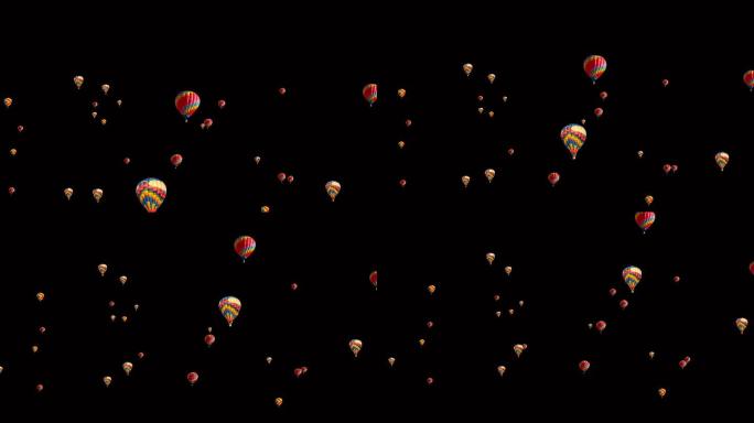 4K热气球飞升飘远-带透明通道
