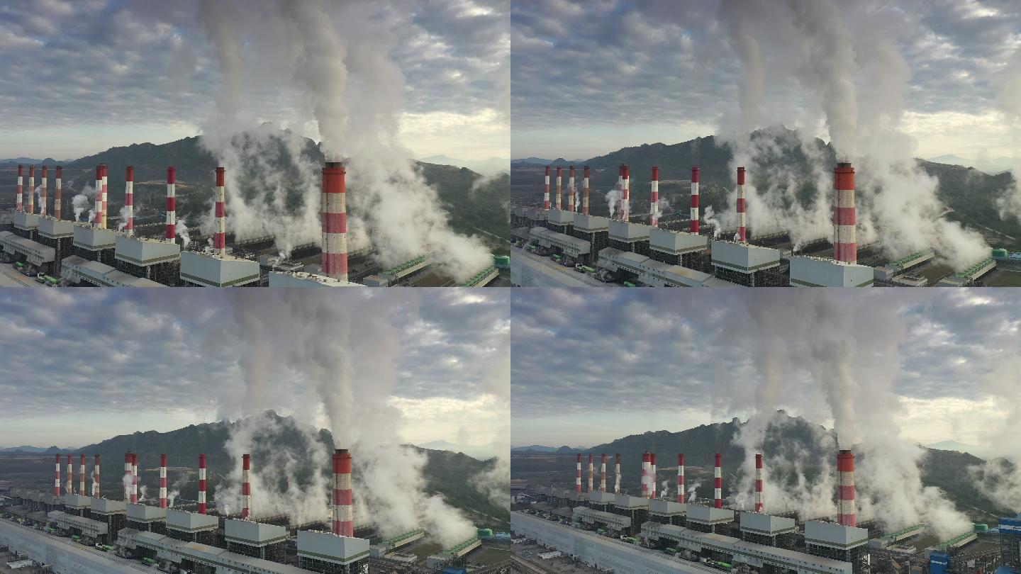 工业发电厂的管道用烟污染大气