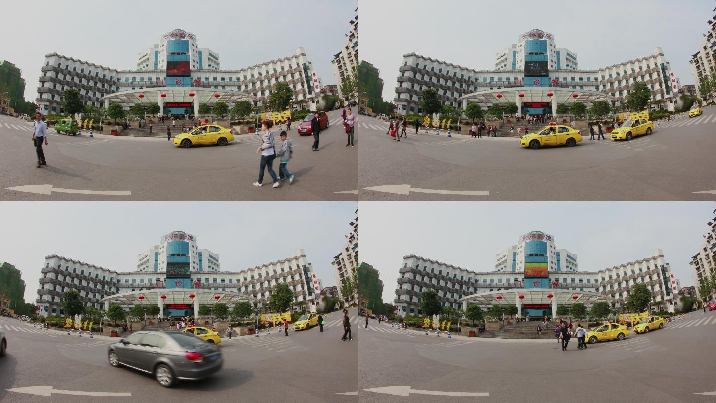 重庆大坪医院外景延时拍摄素材