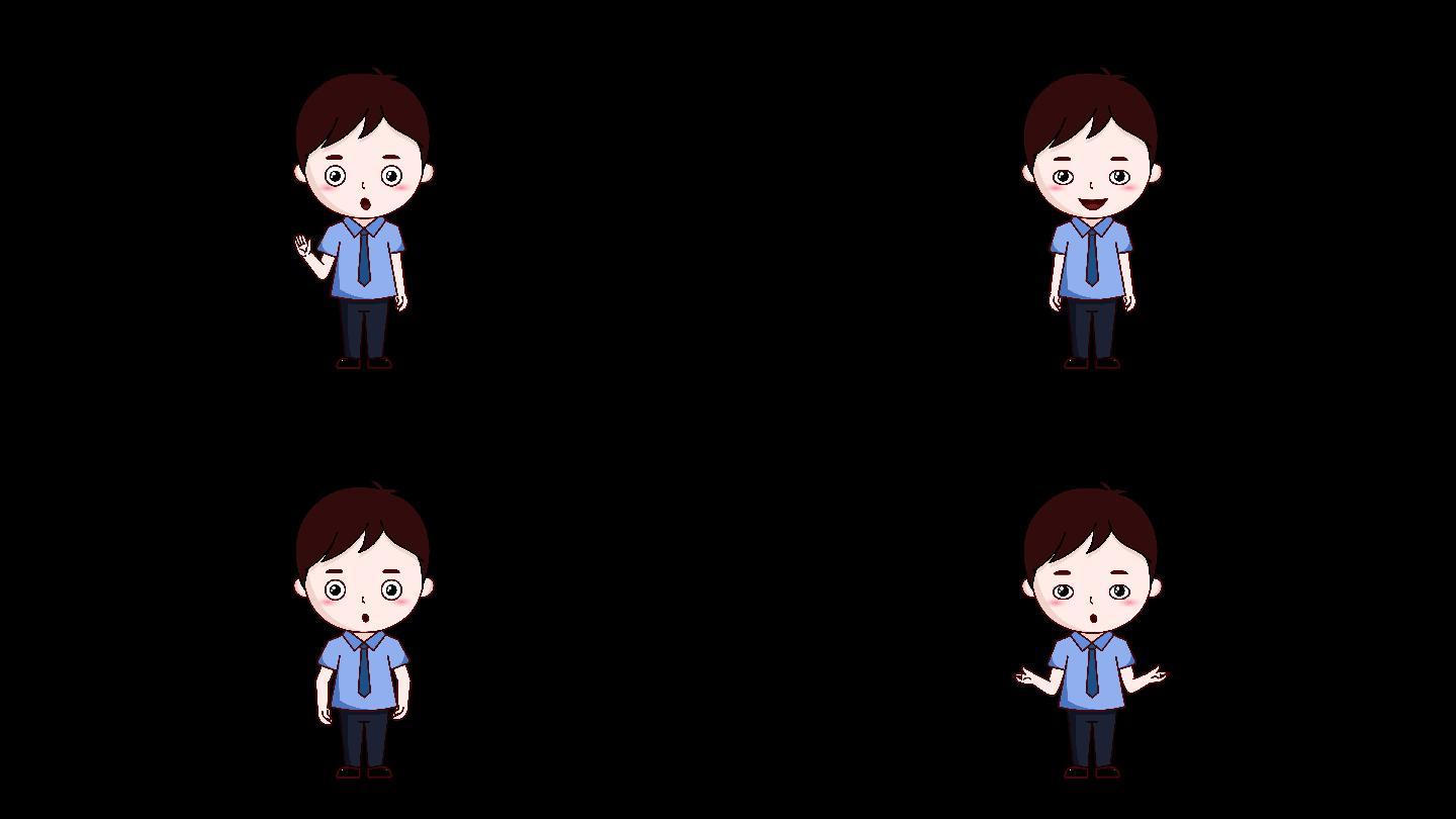 mg动画 卡通人物 说话 男孩演讲 讲解