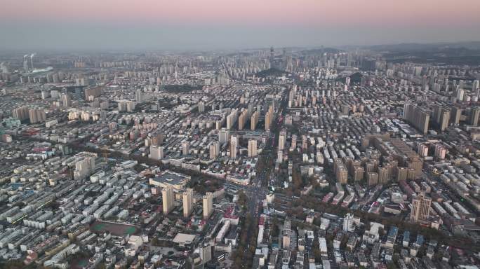 济南城市中心航拍环绕大景