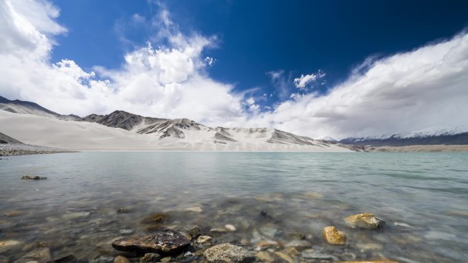 【4K】新疆雪山湖泊风光延时