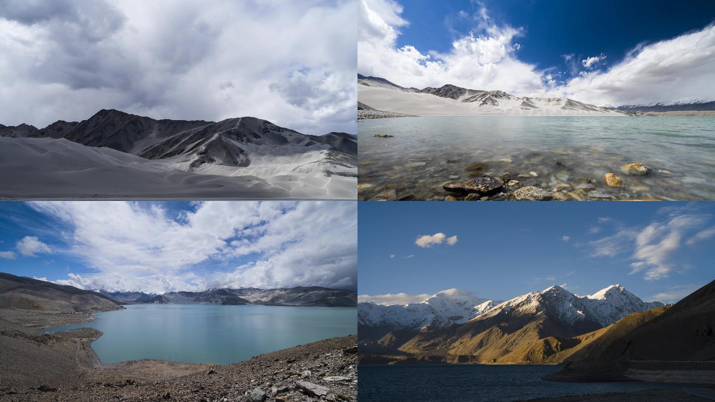 【4K】新疆雪山湖泊风光延时