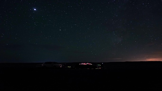 星空 延时 戈壁 黑夜 星星 西北