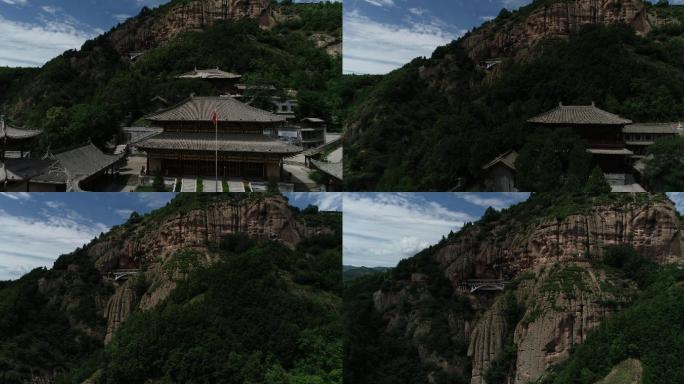 九龙山风景区航拍4K宝鸡旅游空中栈道