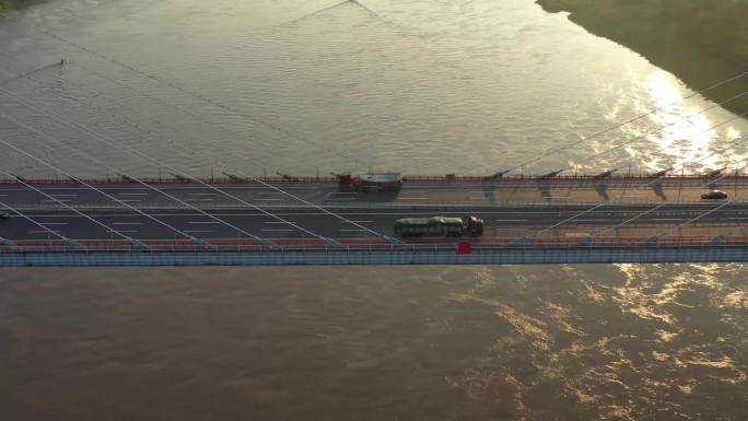 重庆大桥黄昏4K航拍