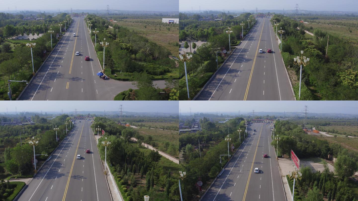 汾阳高速公路入口航拍