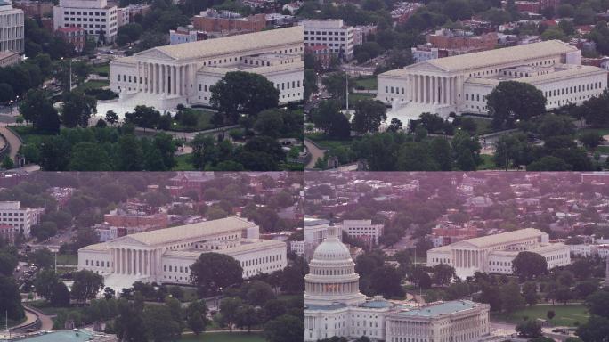 最高法院和国会大厦鸟瞰图