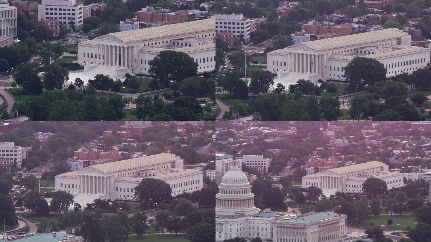 最高法院和国会大厦鸟瞰图