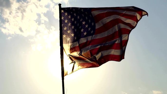 美国国旗飘扬美帝国国会大厦-华盛顿特区旗