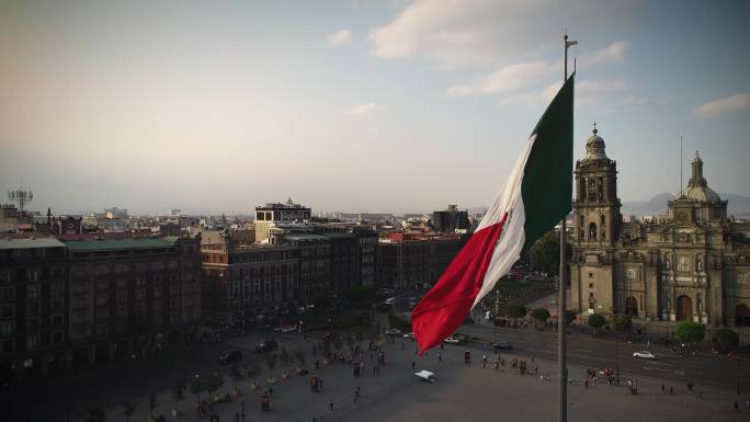 墨西哥国旗墨西哥广场国外城市西方城市