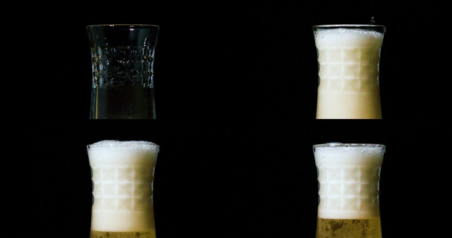 啤酒杯倒啤酒升格啤酒泡沫