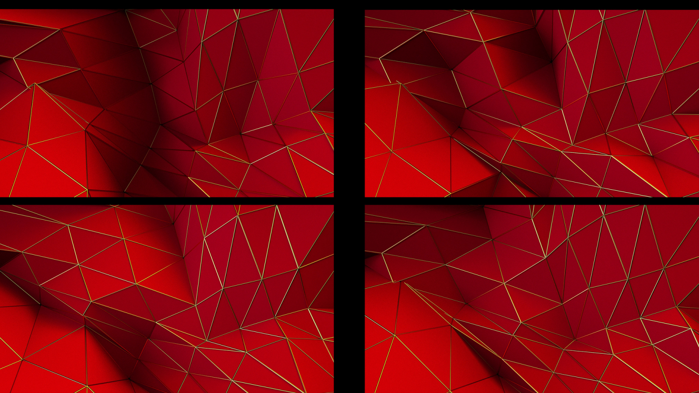 【4K时尚背景】红金创意折角空间抽象几何