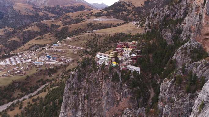 尕尔寺 青藏高原 环山航拍空镜4k