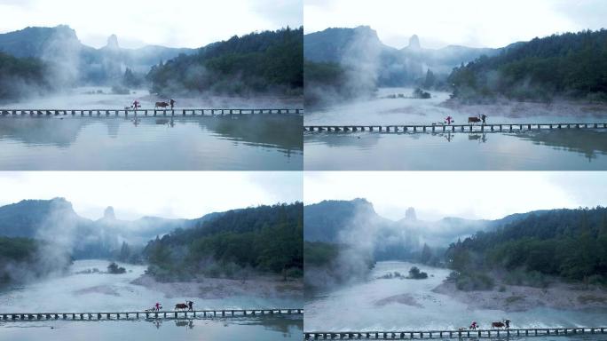 航拍丽水缙云仙都风景区