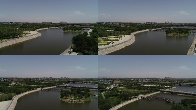 富平温泉河湿地公园航拍4K富平宣传片