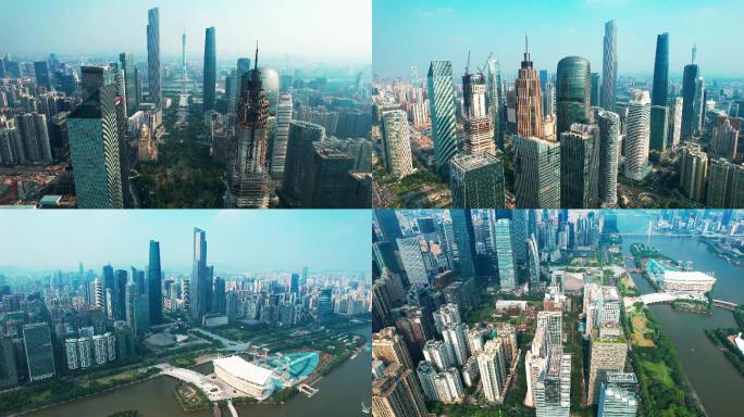 广州珠江新城CBD建筑群30多个镜头航拍