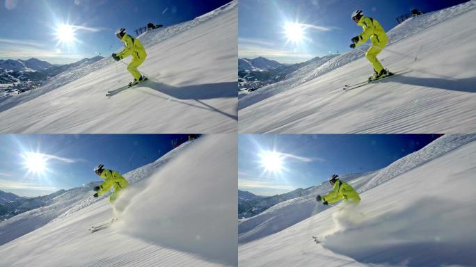 高山滑雪者滑雪雪上运动滑雪场滑雪道冬奥会