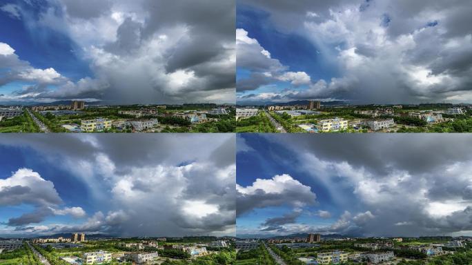 乡村雨云暴雨延时